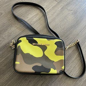 Michael Kors Neon Yellow Camo Crossbody